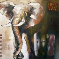 Картина-репродукция "Слон", без рамки артикул 2329b.