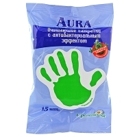 Очищающие салфетки "Aura" с антибактериальным эффектом, 15 шт артикул 2520b.