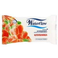 Влажные освежающие салфетки Waterflow "Клубника", универсальные, 15 шт артикул 2521b.