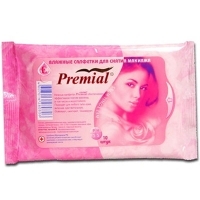 Влажные салфетки "Premial" для снятия макияжа, 10 шт артикул 2524b.