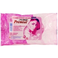 Влажные салфетки "Premial" для снятия макияжа, 20 шт артикул 2527b.